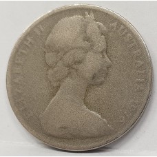 AUSTRALIA 1976 . TEN 10 CENTS COIN . ERROR . OIL FILLED DIE